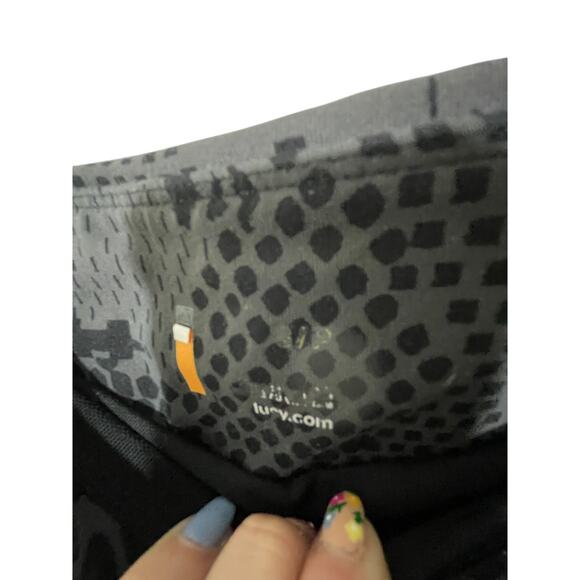 Lucy Black Snakeskin Print Sculpting Active Gorpcore Utility Hiking Gym Leggings - Picture 3 of 5